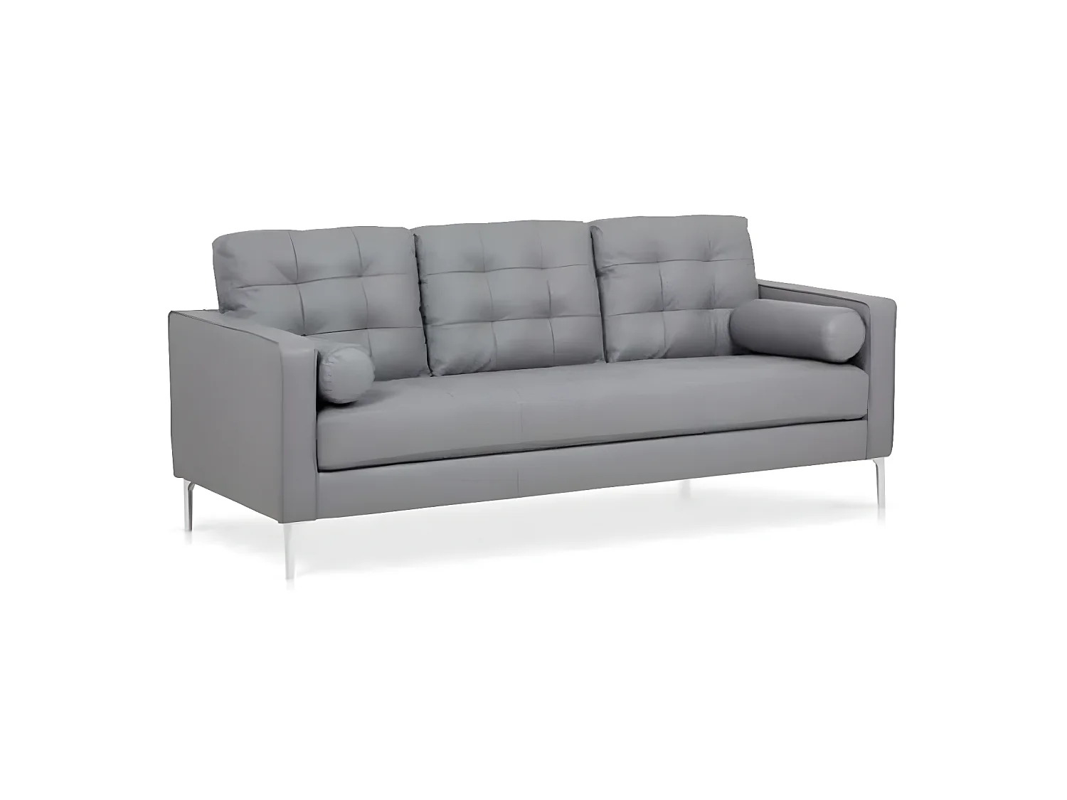 Elvis canapé 3 places simili cuir gris
