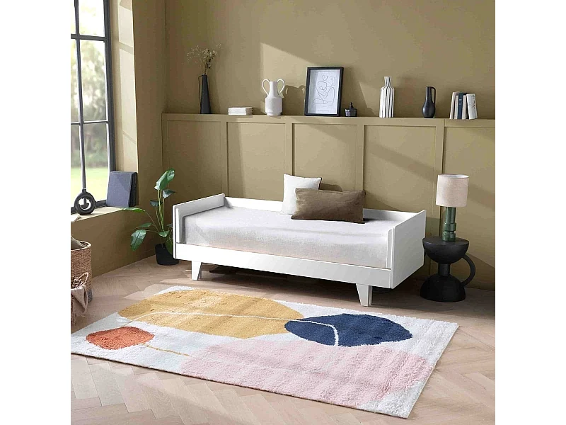 Lit gigogne 80x200 cm bois massif blanc CAPRI