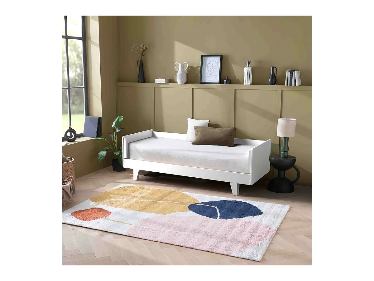 Lit gigogne 80x200 cm bois massif blanc CAPRI