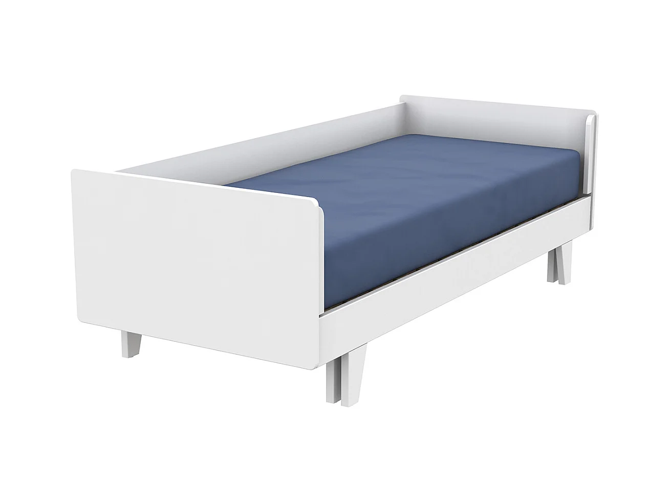 Pack lit gigogne avec matelas 80x200 cm bois massif blanc CAPRI