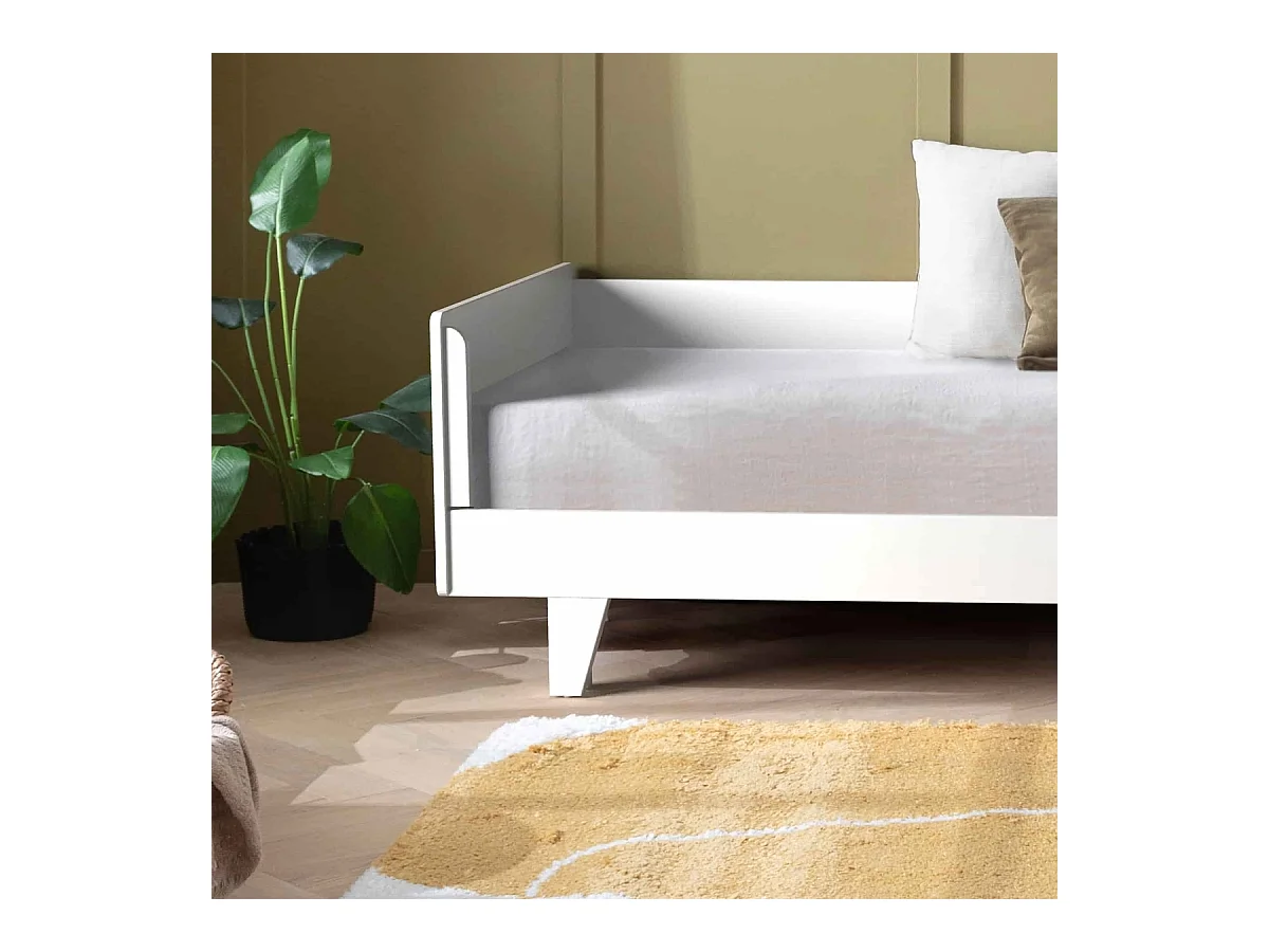 Pack lit gigogne avec matelas 80x200 cm bois massif blanc CAPRI