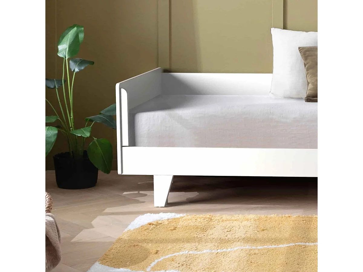 Pack lit gigogne avec matelas 80x200 cm bois massif blanc CAPRI