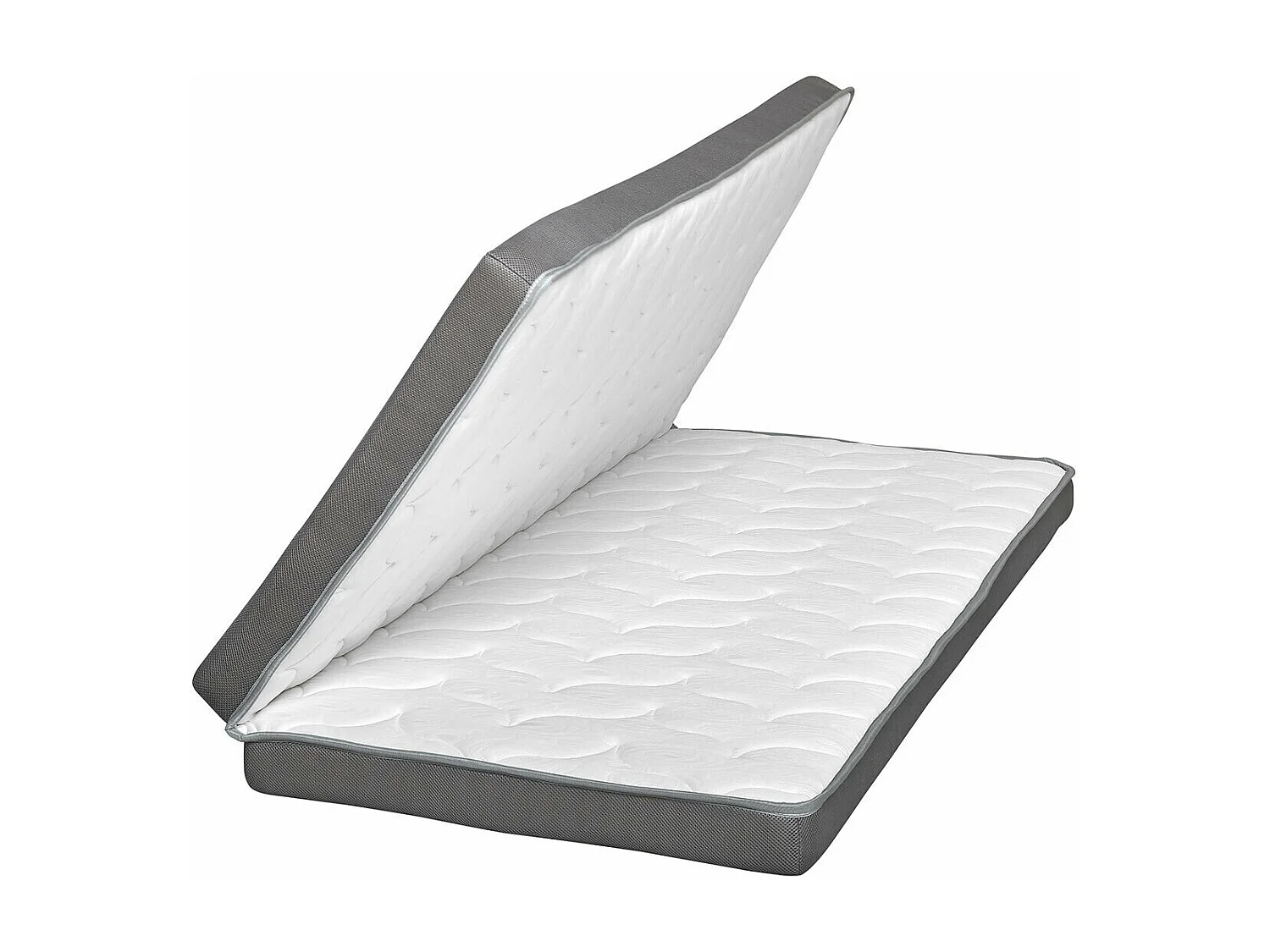 Pack lit gigogne avec matelas 80x200 cm bois massif blanc CAPRI
