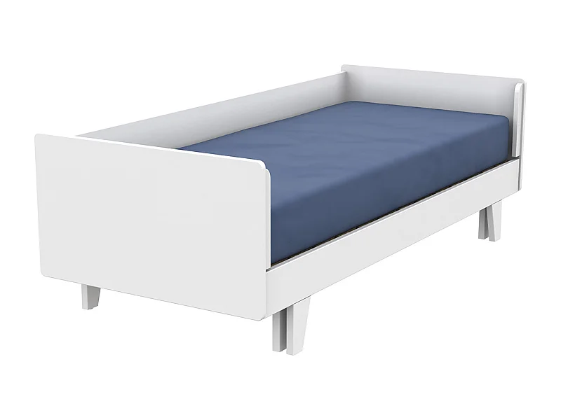 Pack lit gigogne avec matelas 80x200 cm bois massif blanc CAPRI