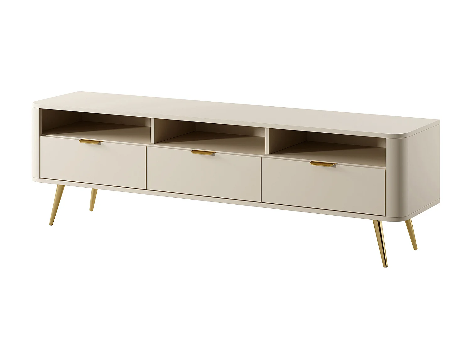 Meuble TV - avec niches - beige - OVAL