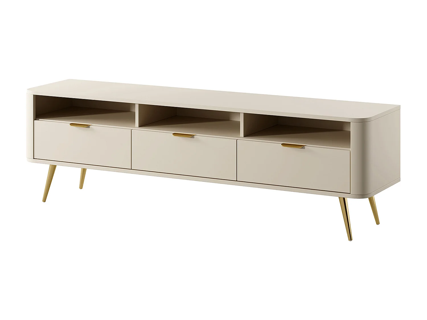 Meuble TV - avec niches - beige - OVAL