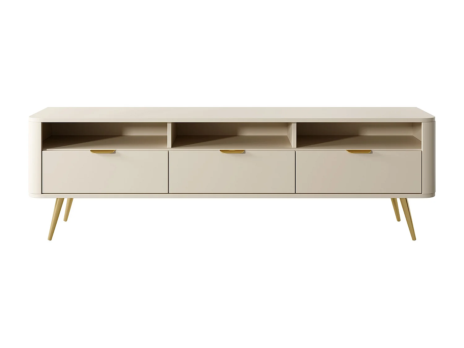 Meuble TV - avec niches - beige - OVAL