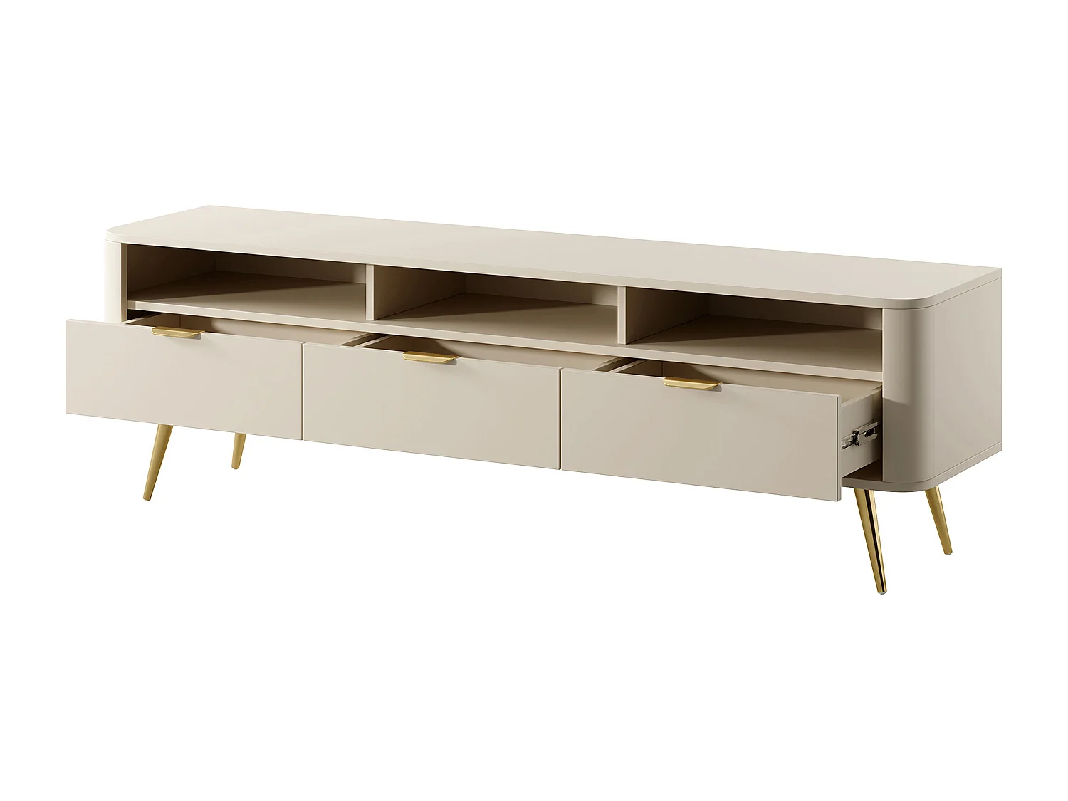 Meuble TV - avec niches - beige - OVAL