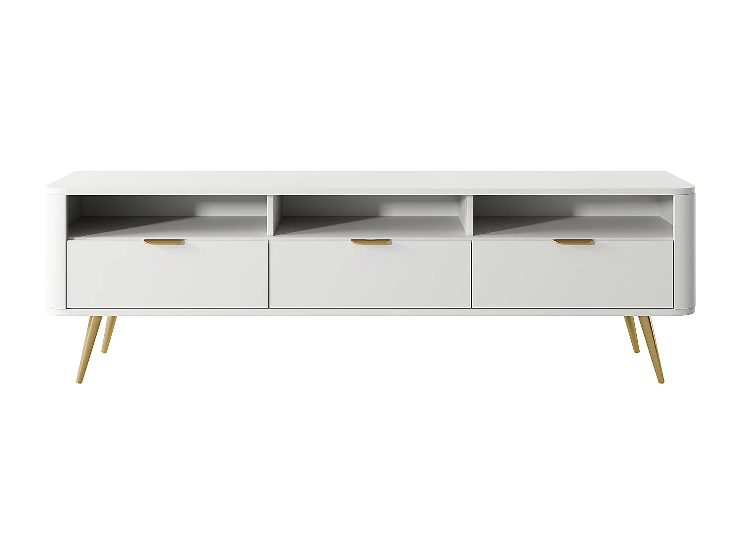Meuble TV - avec niches - blanc - OVAL