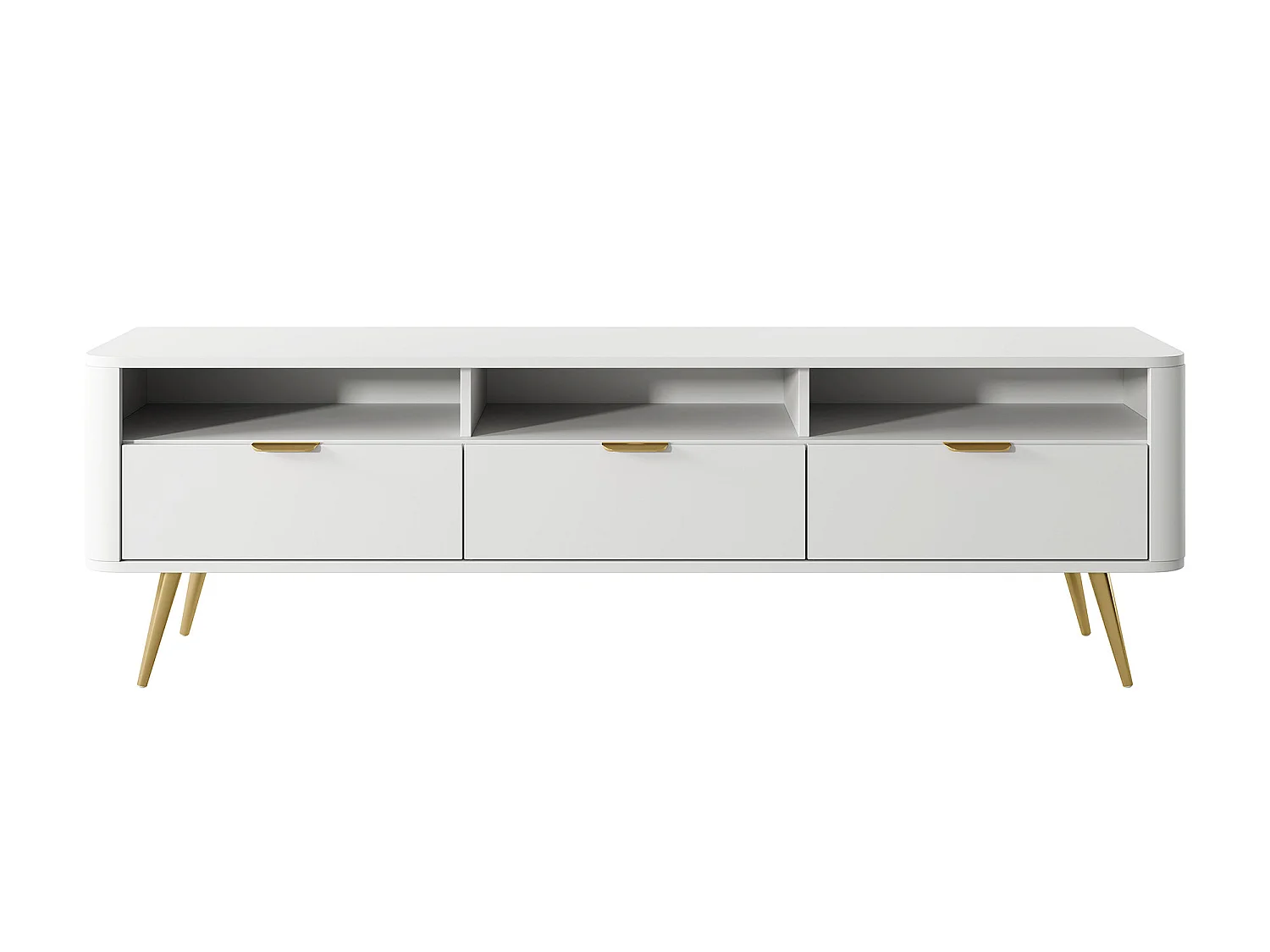 TV-Schrank - mit Nischen - weiß - OVAL