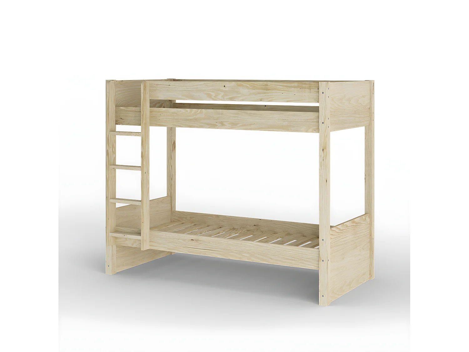 Lit superposé avec matelas 80x190 cm bois massif bois naturel LUCIA