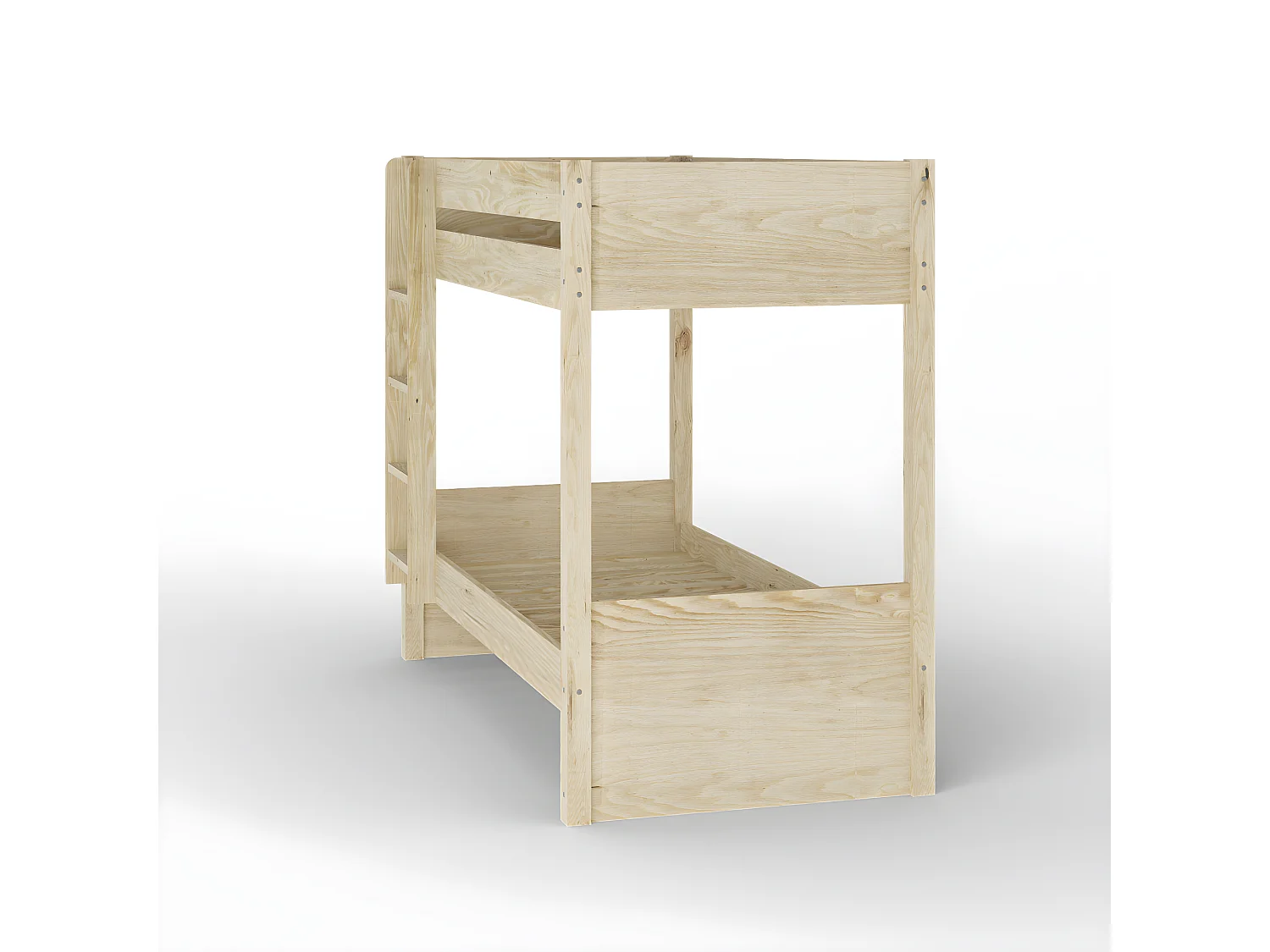 Lit superposé avec matelas 80x190 cm bois massif bois naturel LUCIA