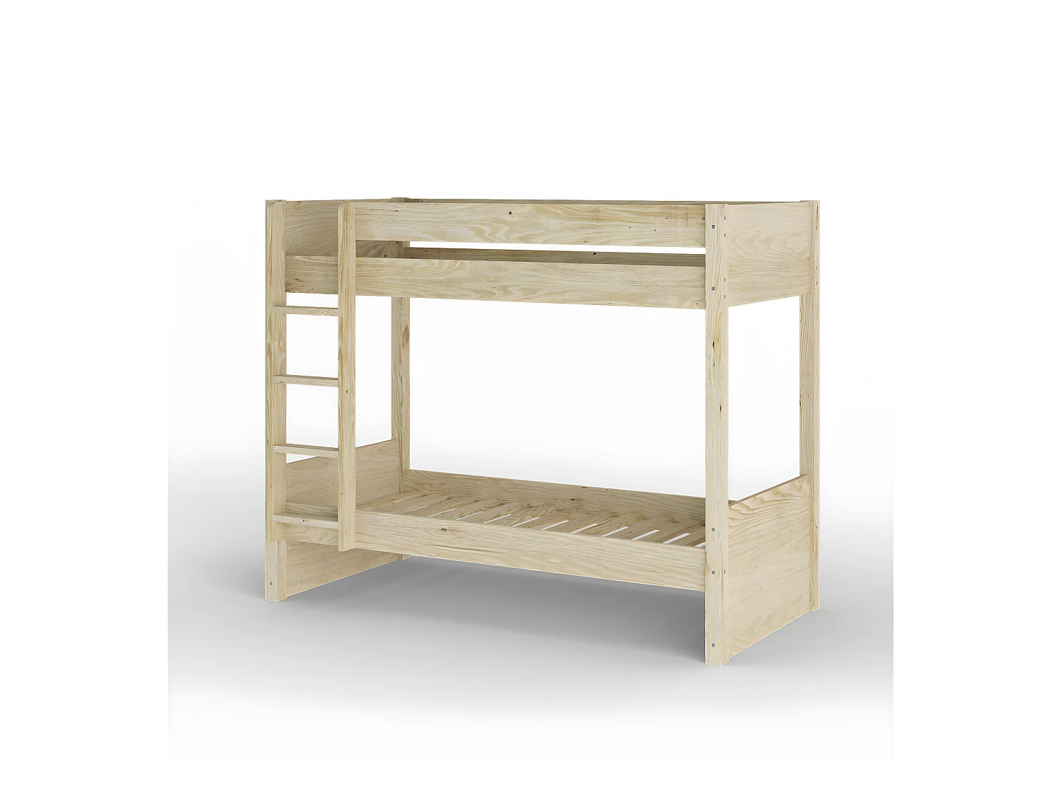 Lit superposé avec matelas 80x190 cm bois massif bois naturel LUCIA