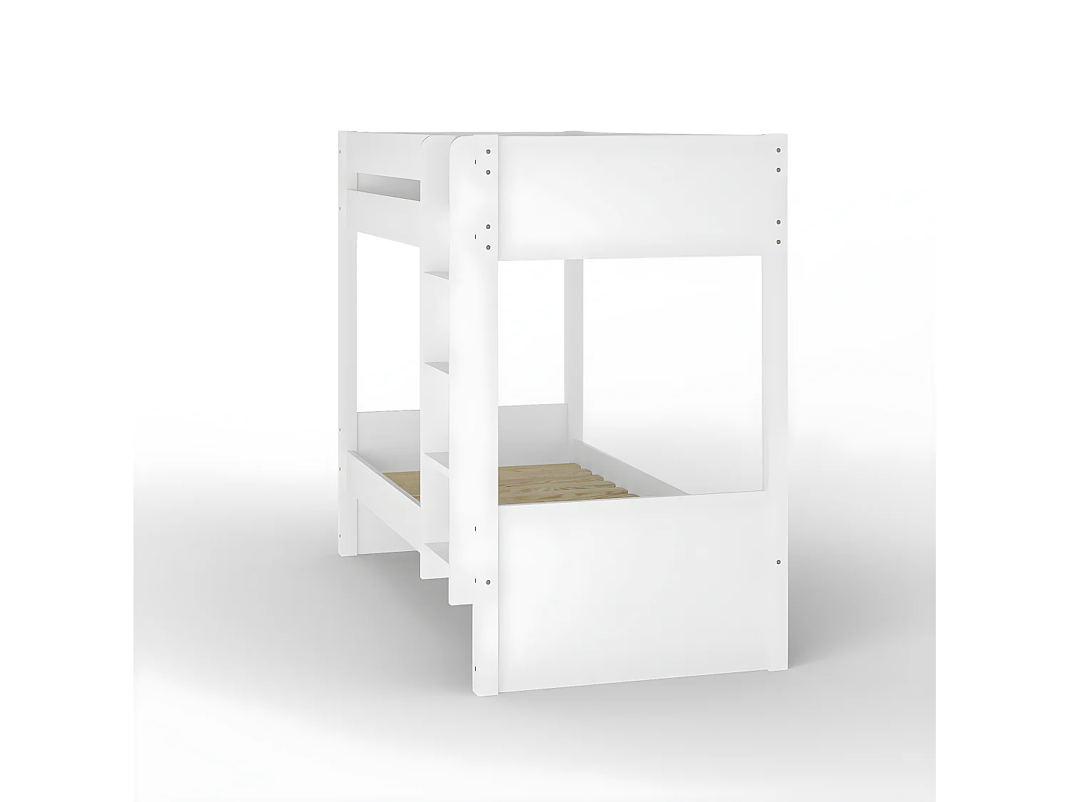 Lit superposé avec matelas 90x200 cm bois massif blanc LUCIA