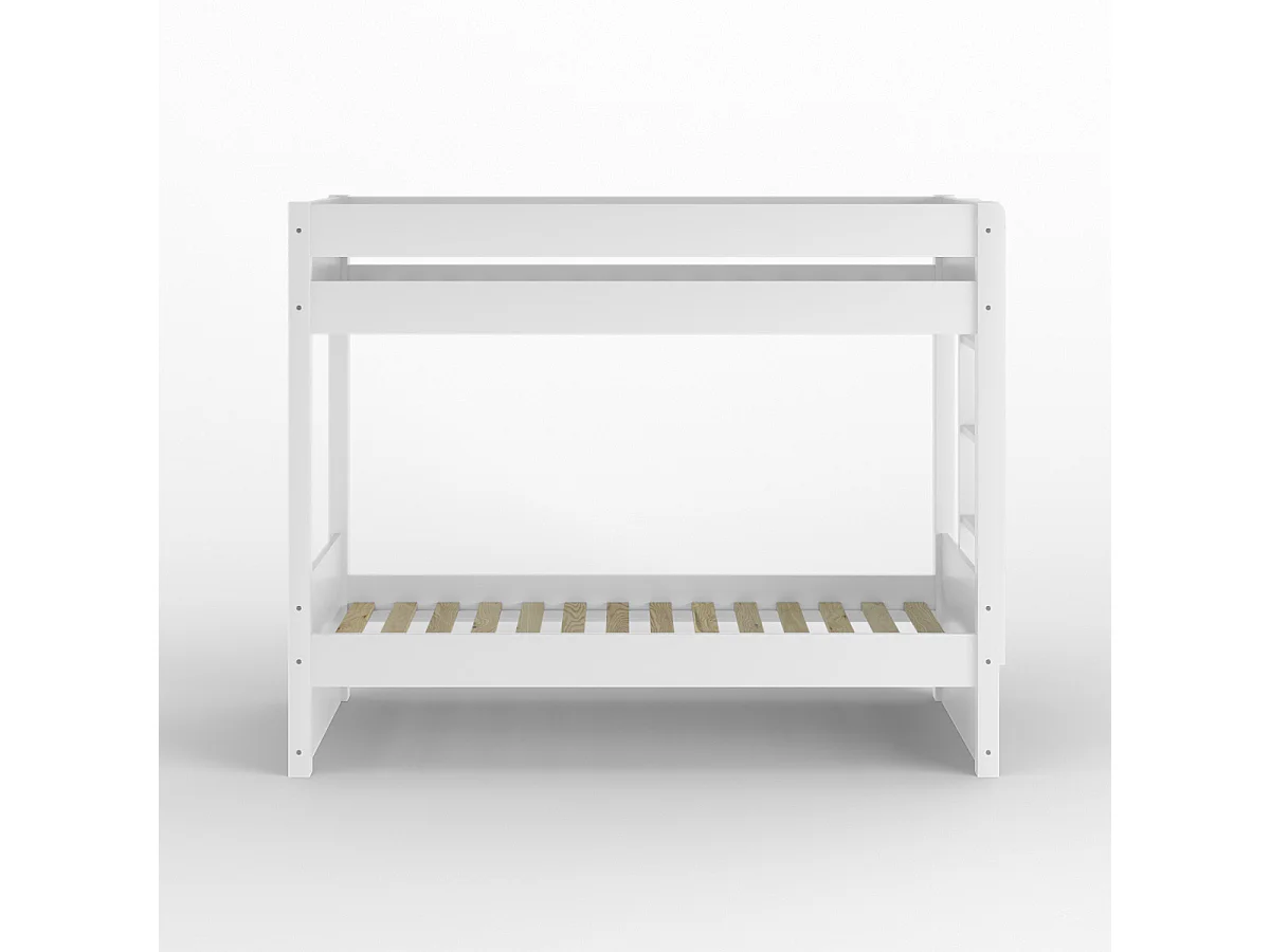 Lit superposé 80x190 cm bois massif blanc ELORA
