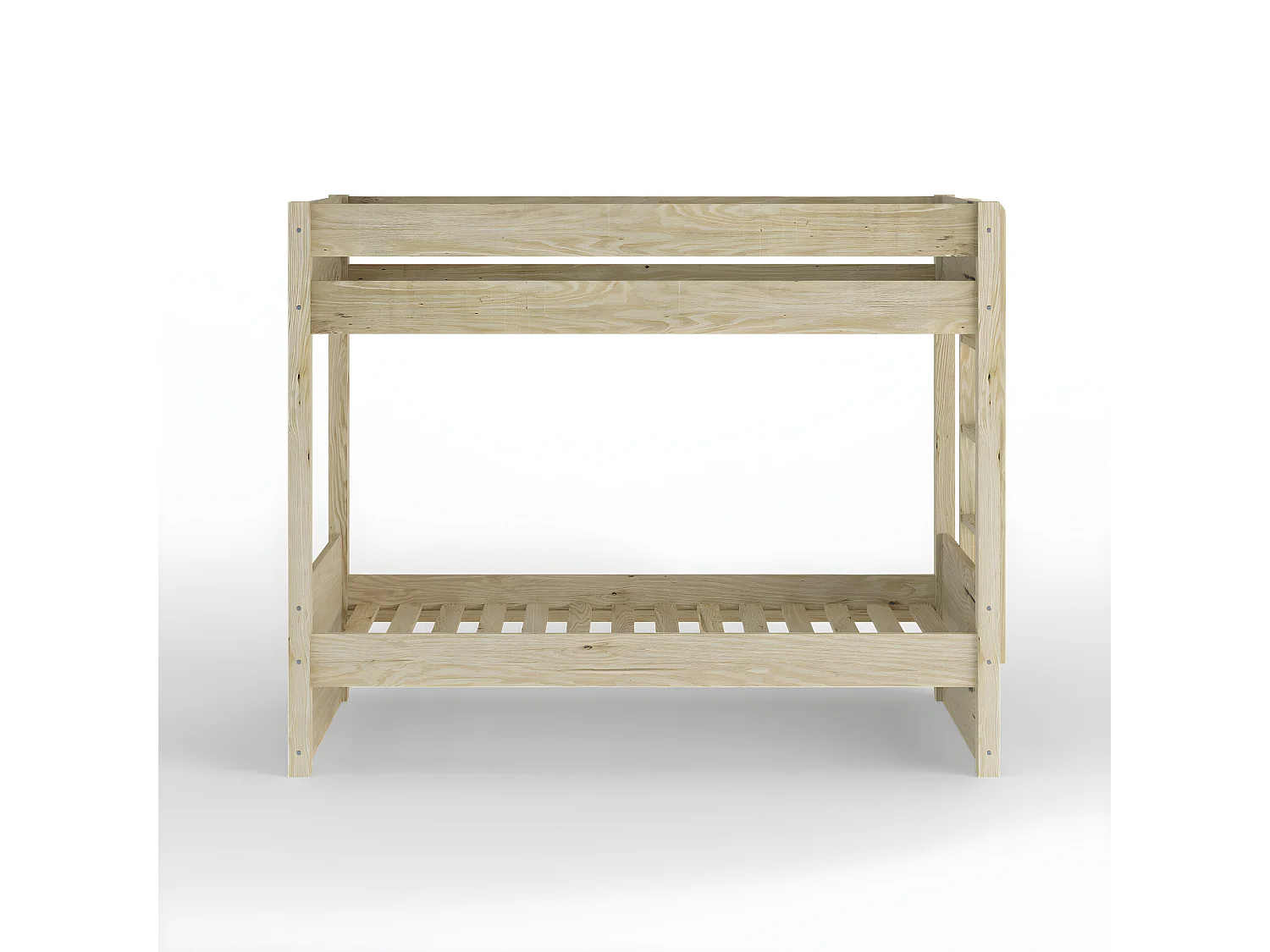 Lit superposé avec matelas 80x190 cm bois massif bois naturel ELORA