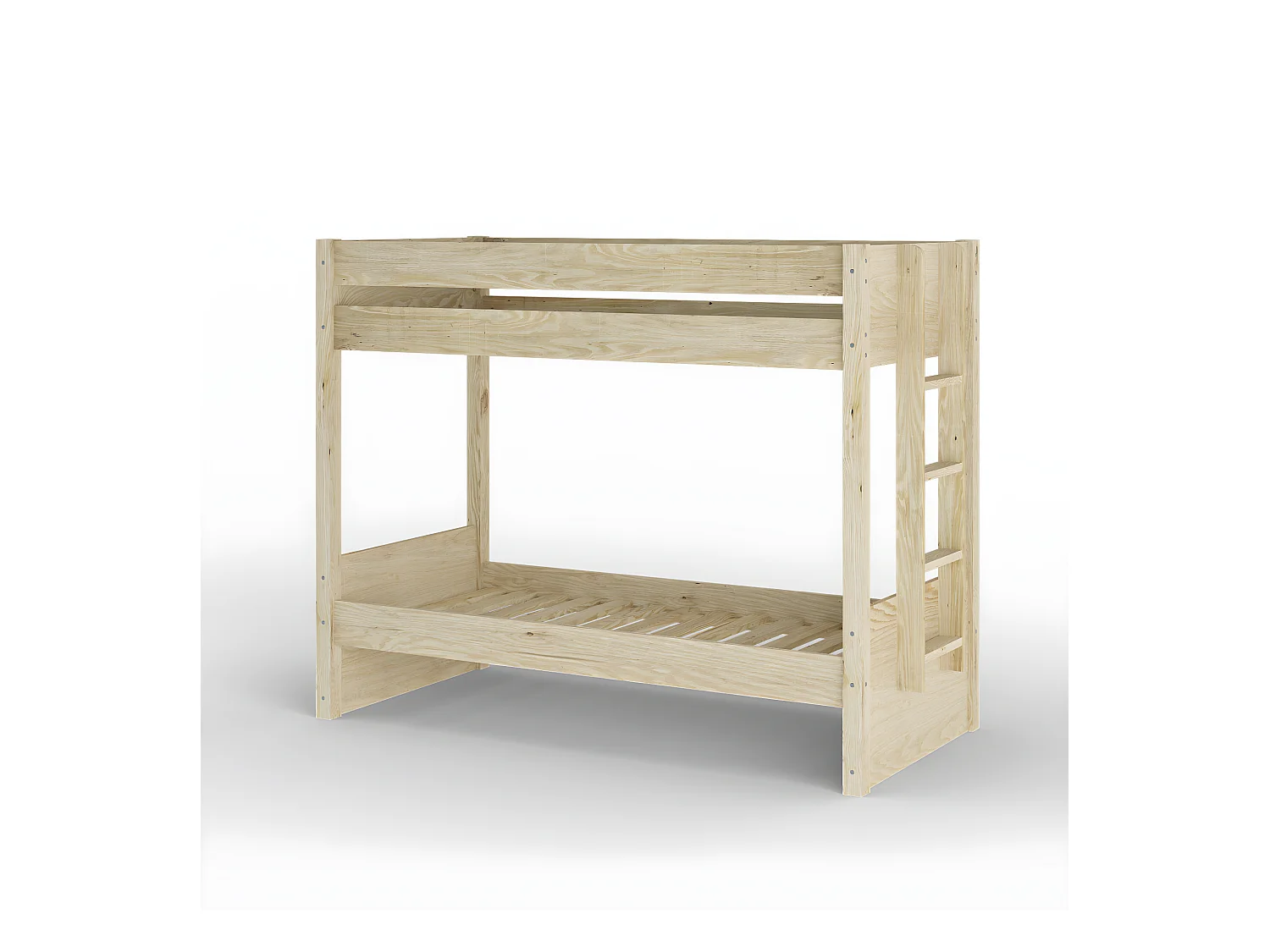 Lit superposé avec matelas 80x190 cm bois massif bois naturel ELORA