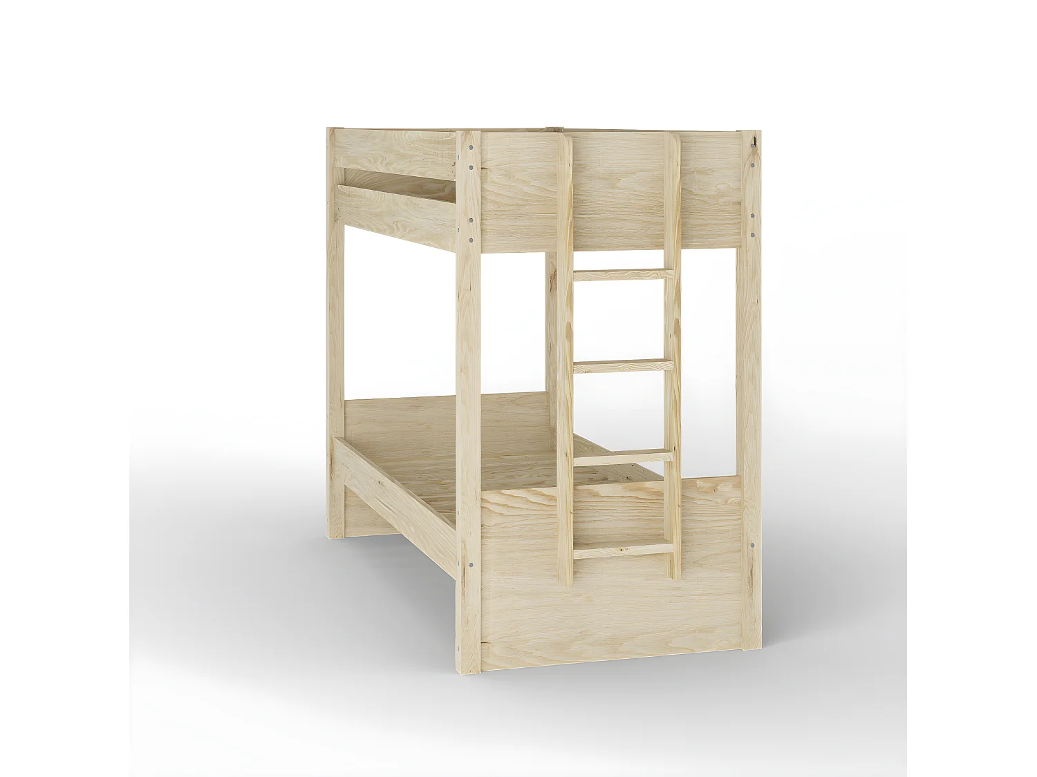 Lit superposé avec matelas 80x190 cm bois massif bois naturel ELORA