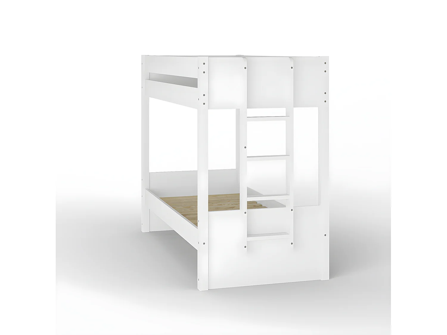 Lit superposé avec matelas 80x190 cm bois massif blanc ELORA