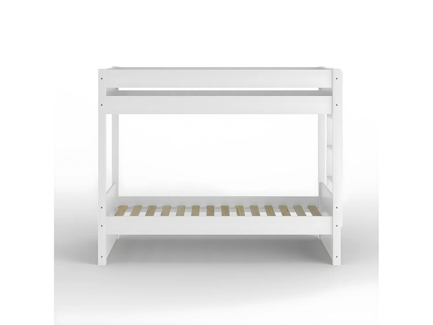 Lit superposé avec matelas 80x190 cm bois massif blanc ELORA