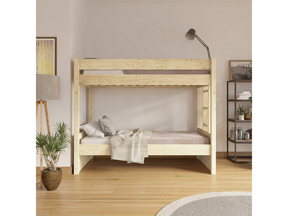 Lit superposé 80x190 cm bois massif bois naturel ELORA