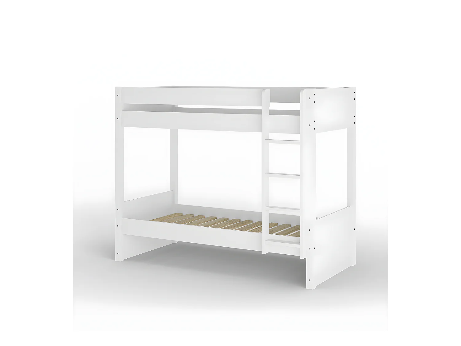 Lit superposé avec matelas 90x190 cm bois massif blanc LUCIA