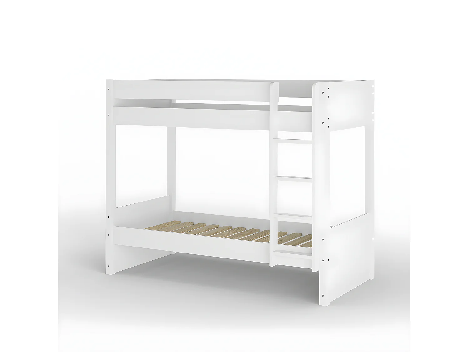 Lit superposé avec matelas 80x190 cm bois massif blanc LUCIA