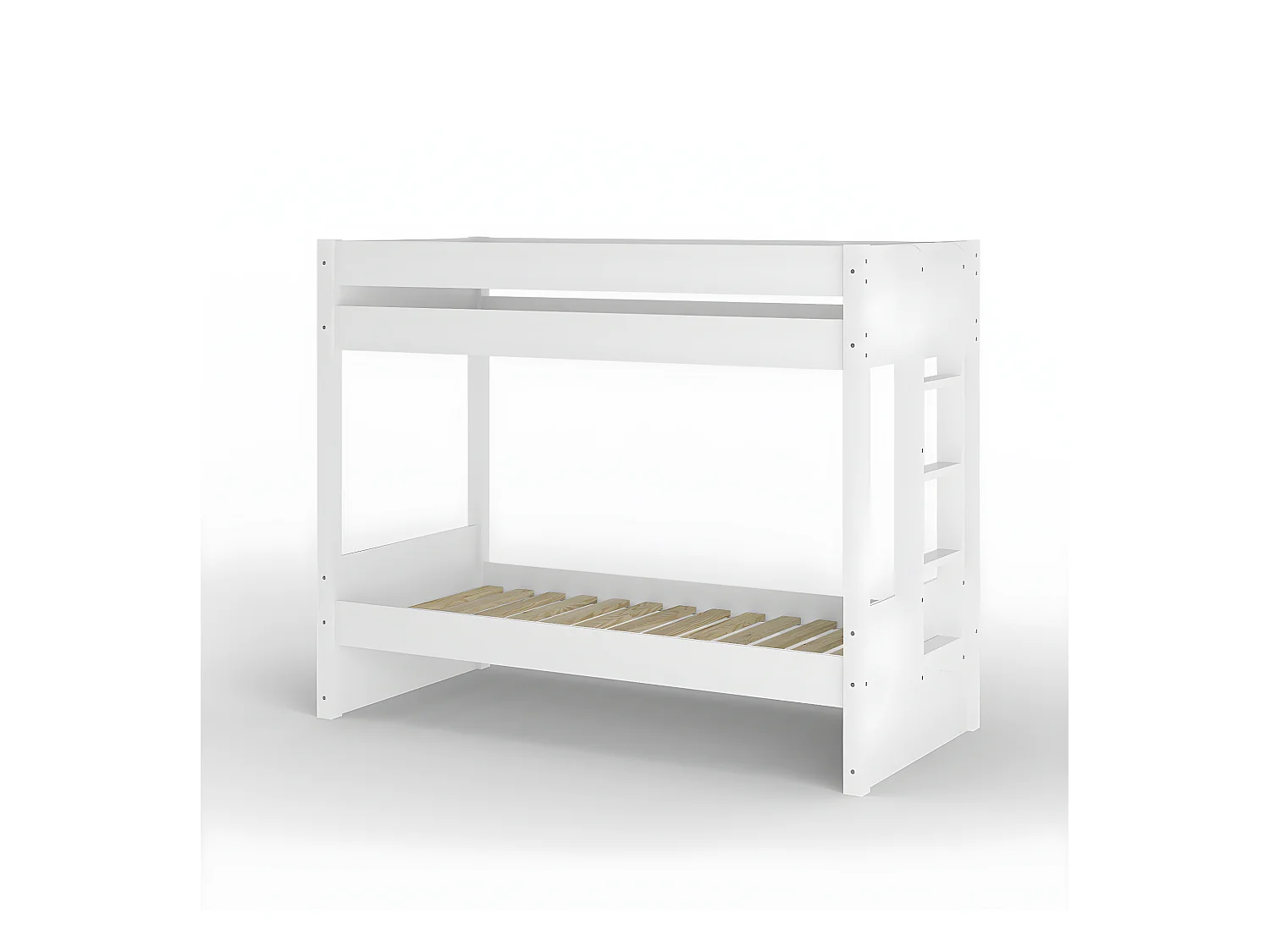 Lit superposé avec matelas 90x190 cm bois massif blanc ELORA