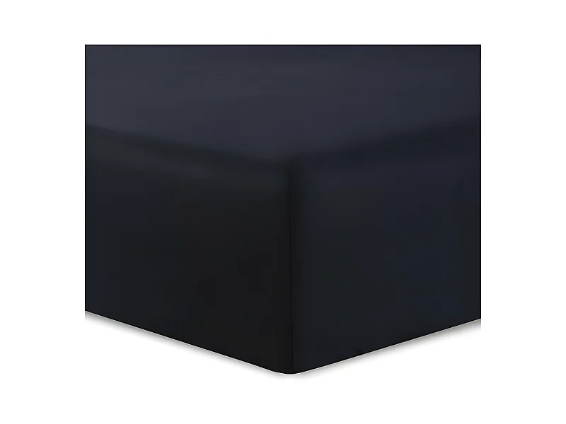 Lenzuolo con Angoli 200x200 + 25 cm Nero 100% Cotone 57 Fili Stile Contemporaneo