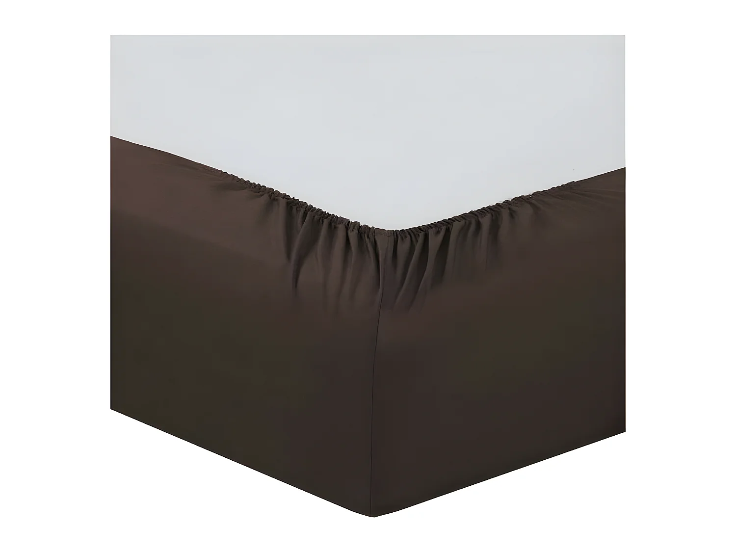 Sábana Ajustable 180x200 + 30 cm Chocolate de Algodón 57 Hilos Lavable a 40° - Vision