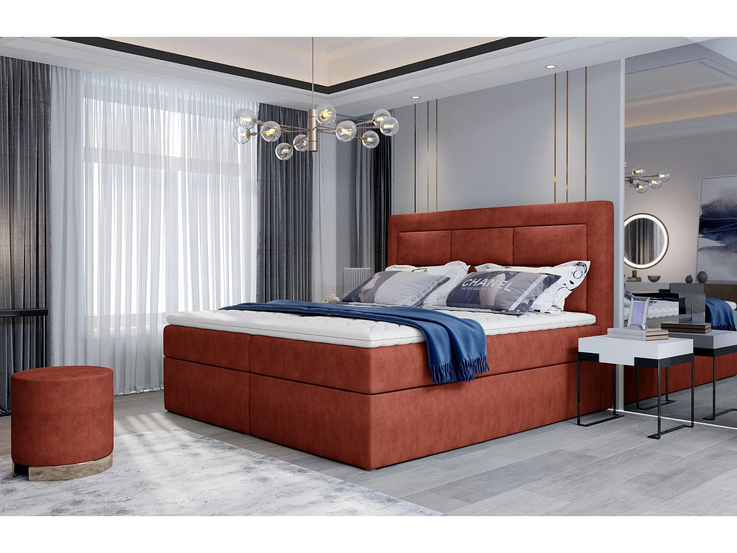 Boxspringbett Rumbio M (160x200)/Stoff-Grün