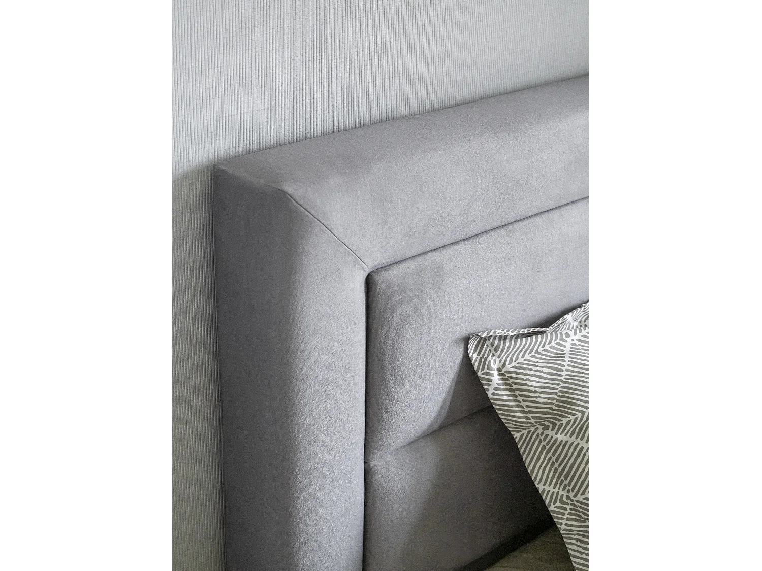 Box Spring Lit Rumbio S (140x200)/Tissu-Gris