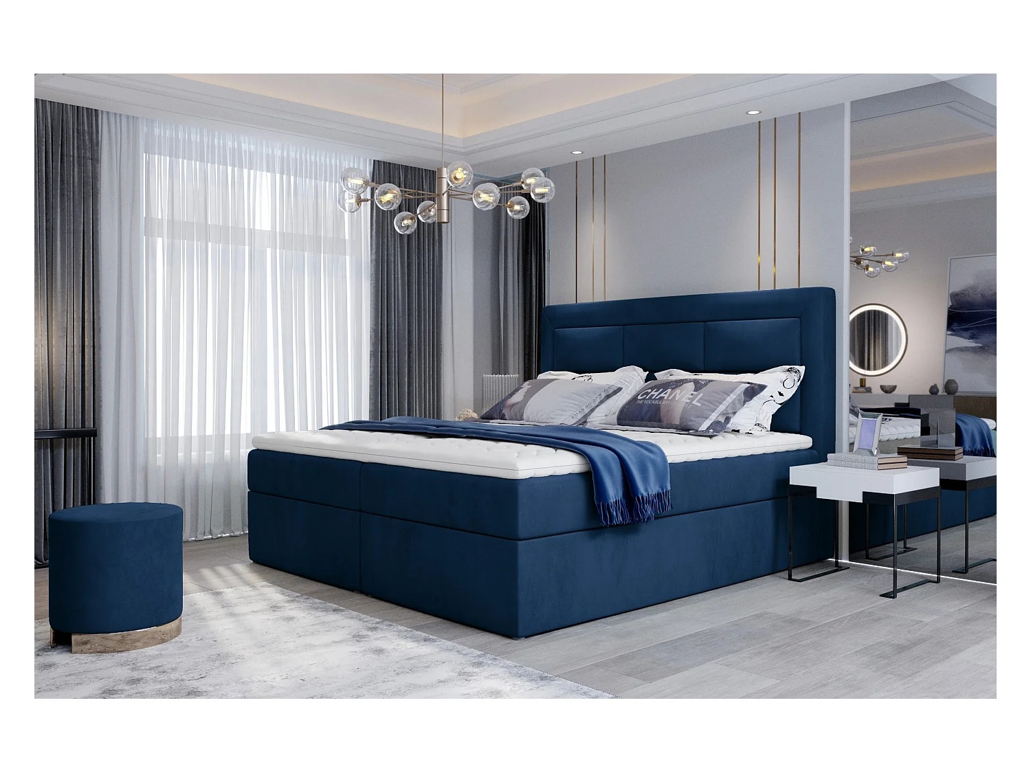 Box Spring Letto Rumbio L (180x200)/Tessuto-Beige