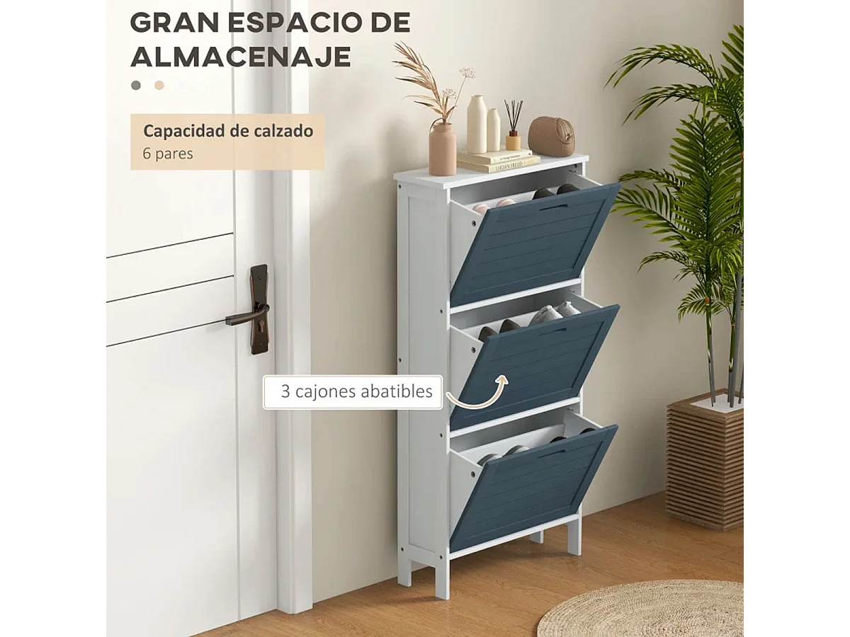 Zapatero gris 53x18x108.5 cm HOMCOM