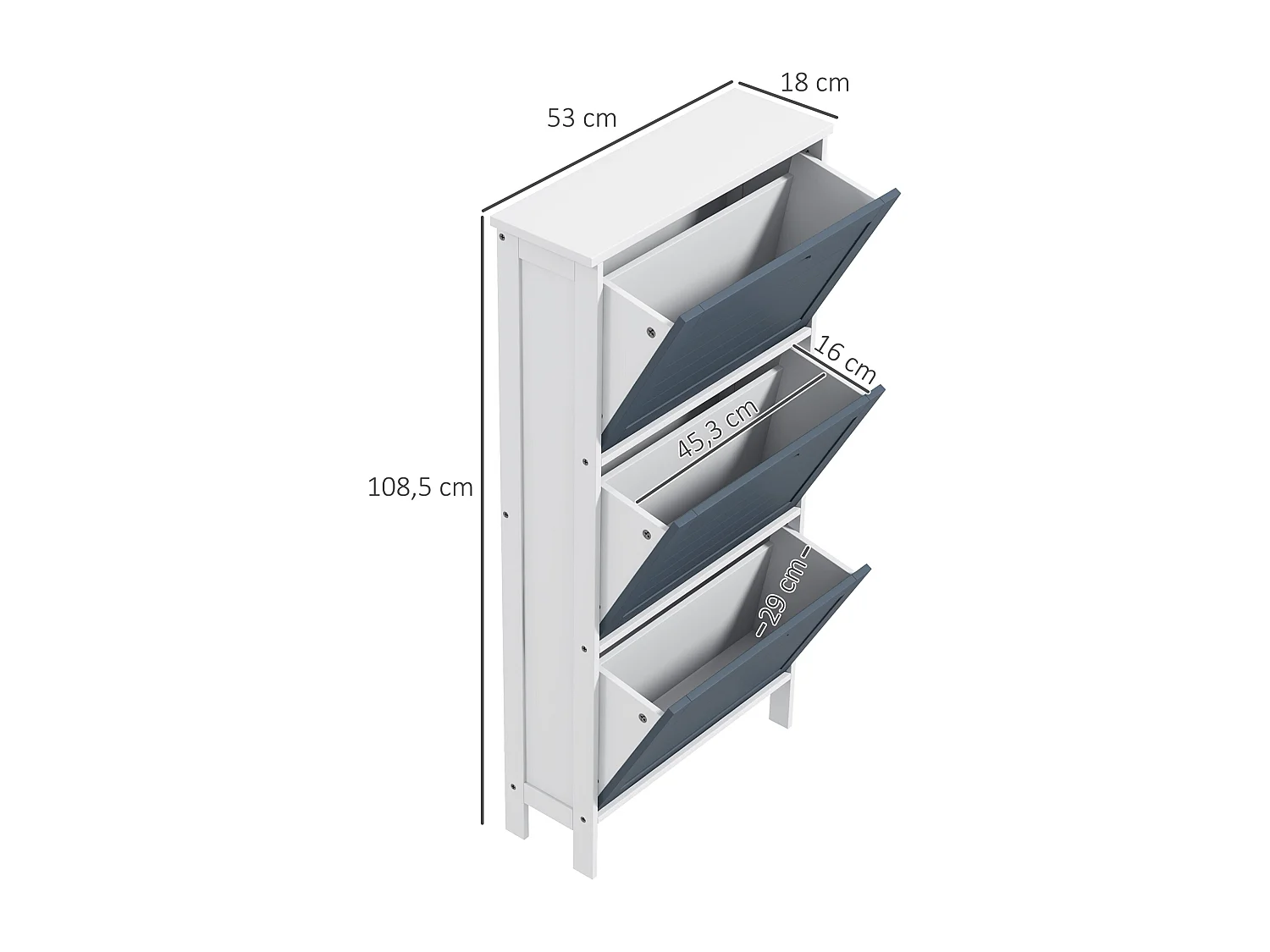 Zapatero gris 53x18x108.5 cm HOMCOM