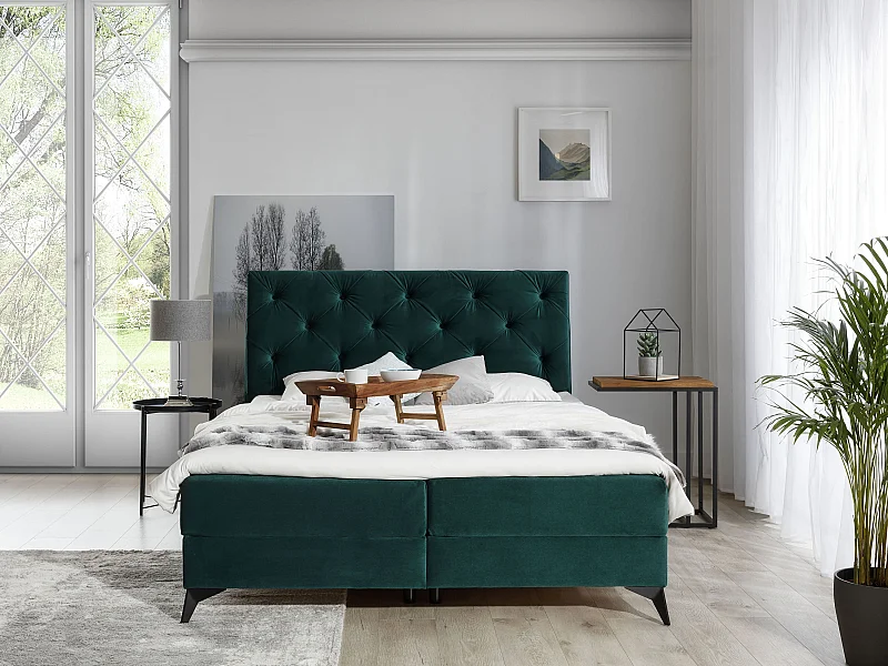 Box Spring Lit Mudryc L (180x200)/Tissu-Vert