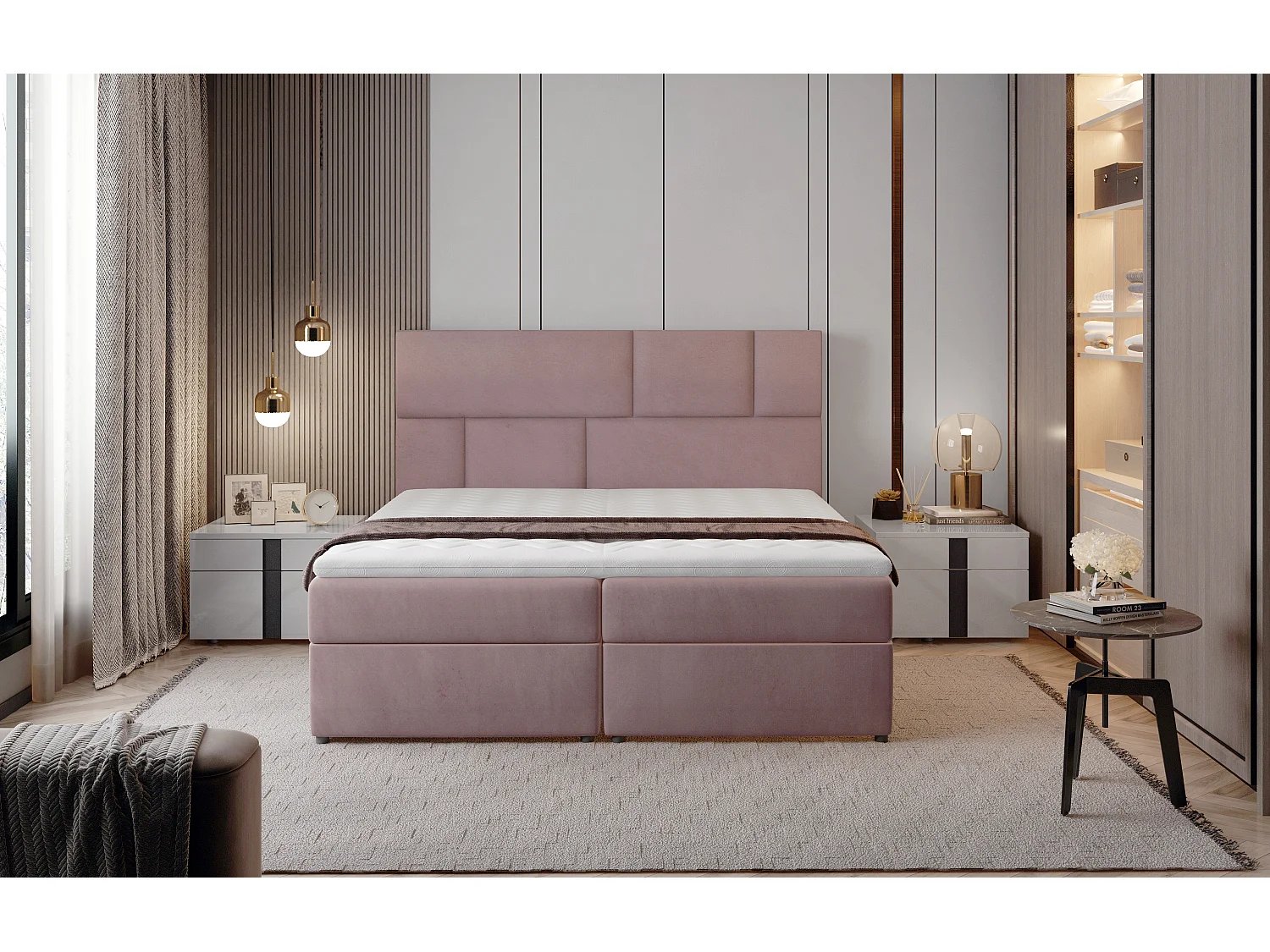 Box Spring Letto Limbardo L (180x200)/Tessuto-