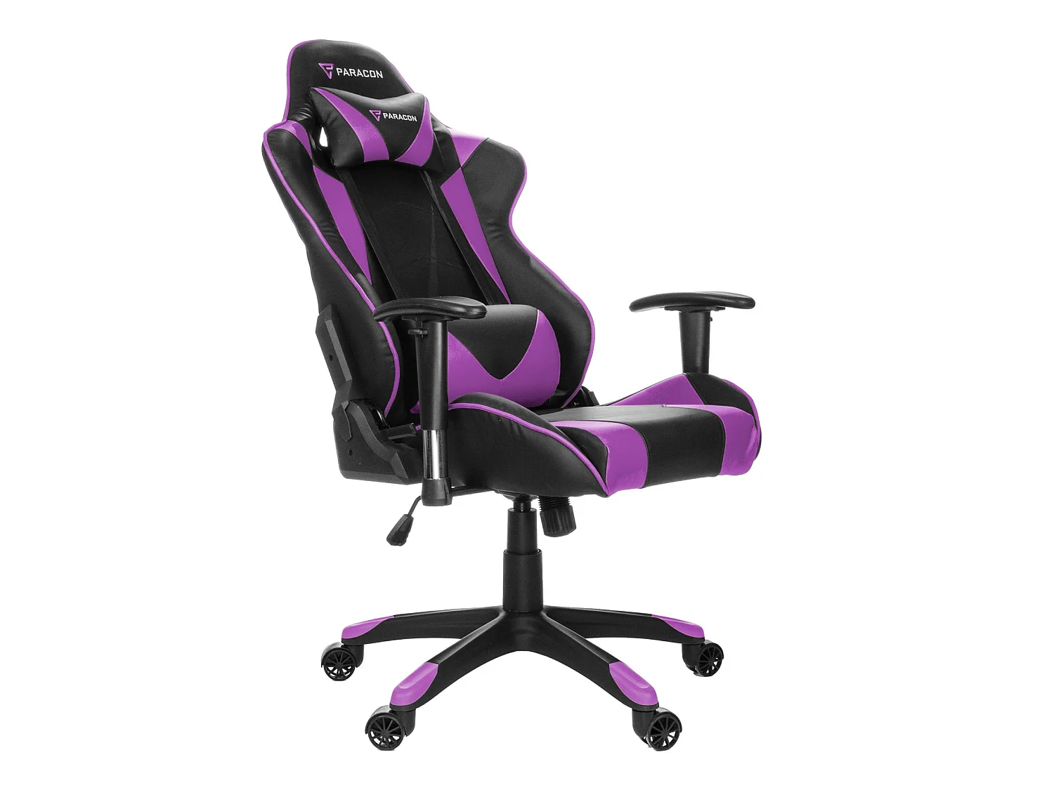 Paracon Knight Fauteuil de gamer avec oreiller cervical et soutien lombaire, lila.