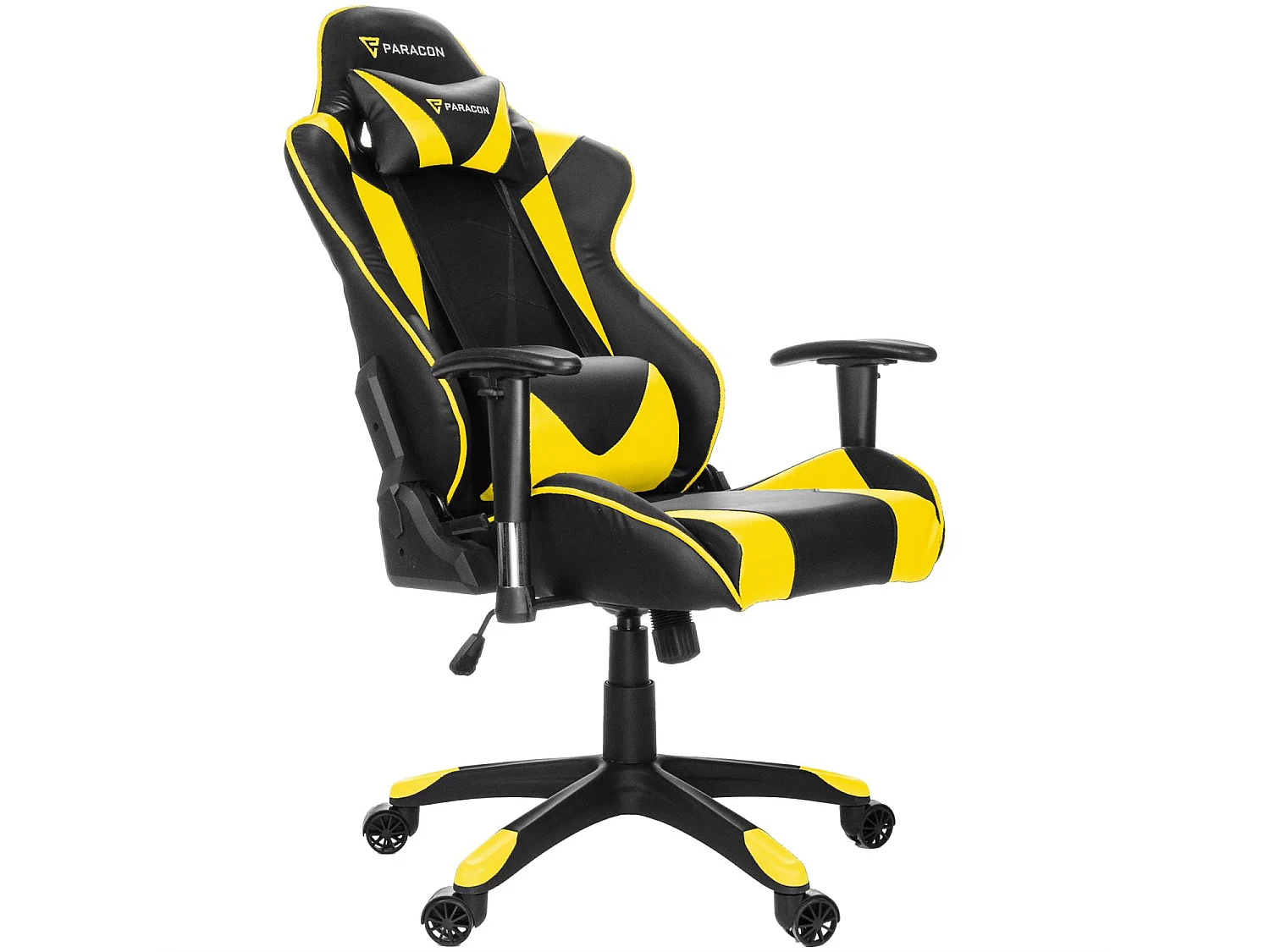 Paracon Knight Fauteuil de gamer avec oreiller cervical et soutien lombaire, jaunes.