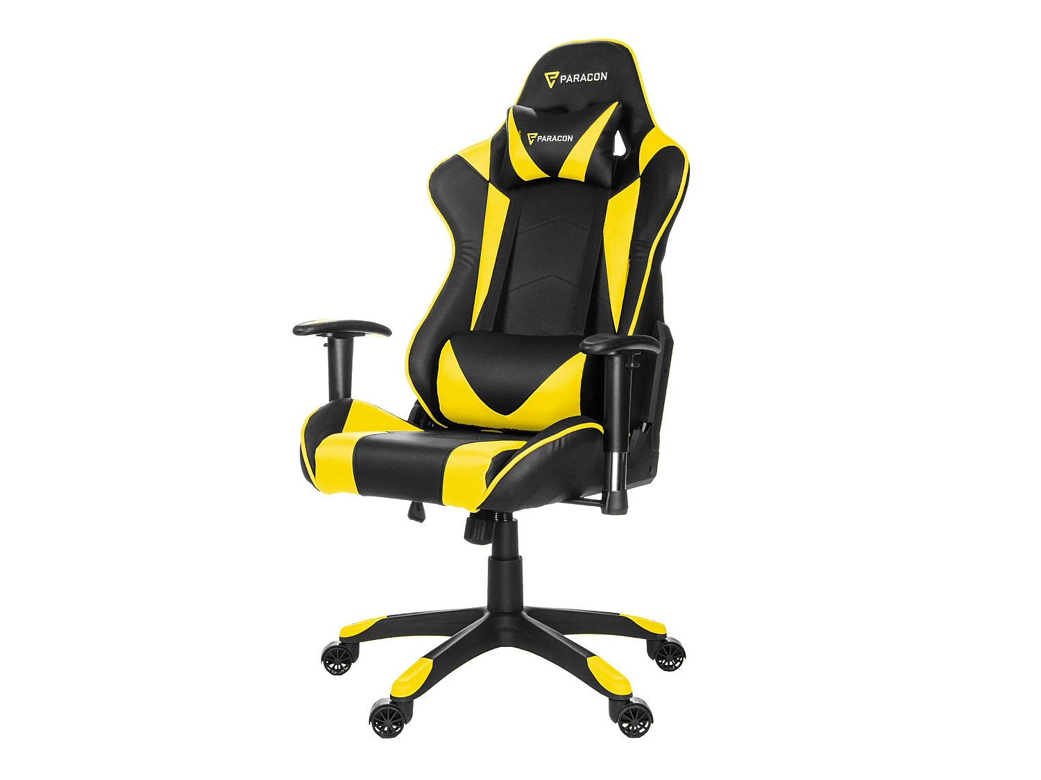 Paracon Knight Fauteuil de gamer avec oreiller cervical et soutien lombaire, jaunes.