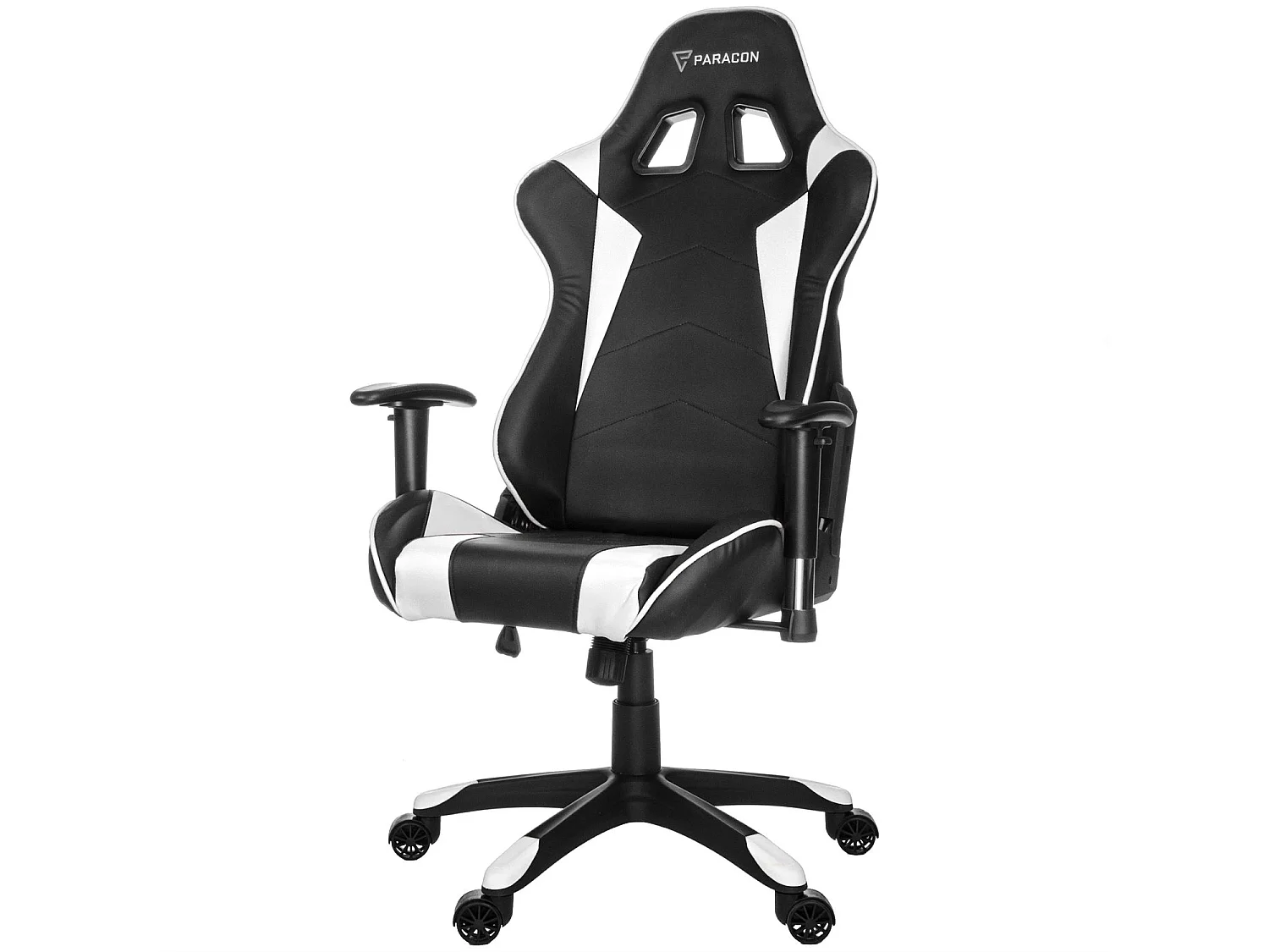 Paracon Knight Fauteuil de gamer avec oreiller cervical et soutien lombaire, blanc.