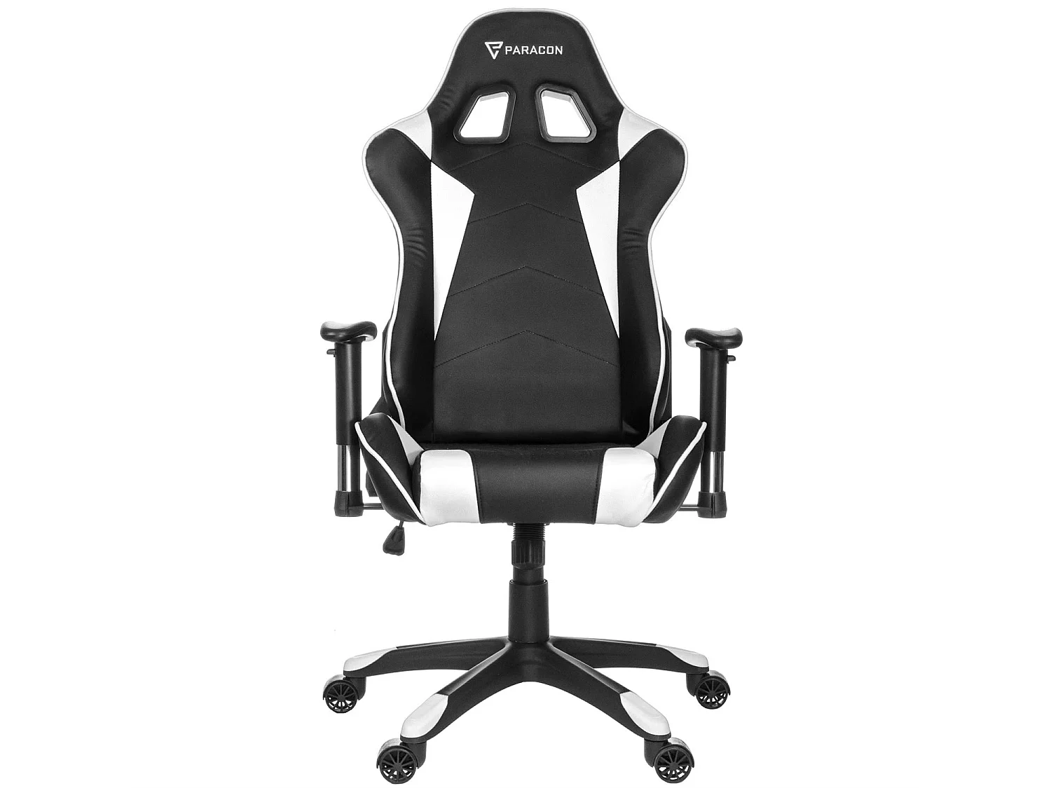 Paracon Knight Fauteuil de gamer avec oreiller cervical et soutien lombaire, blanc.