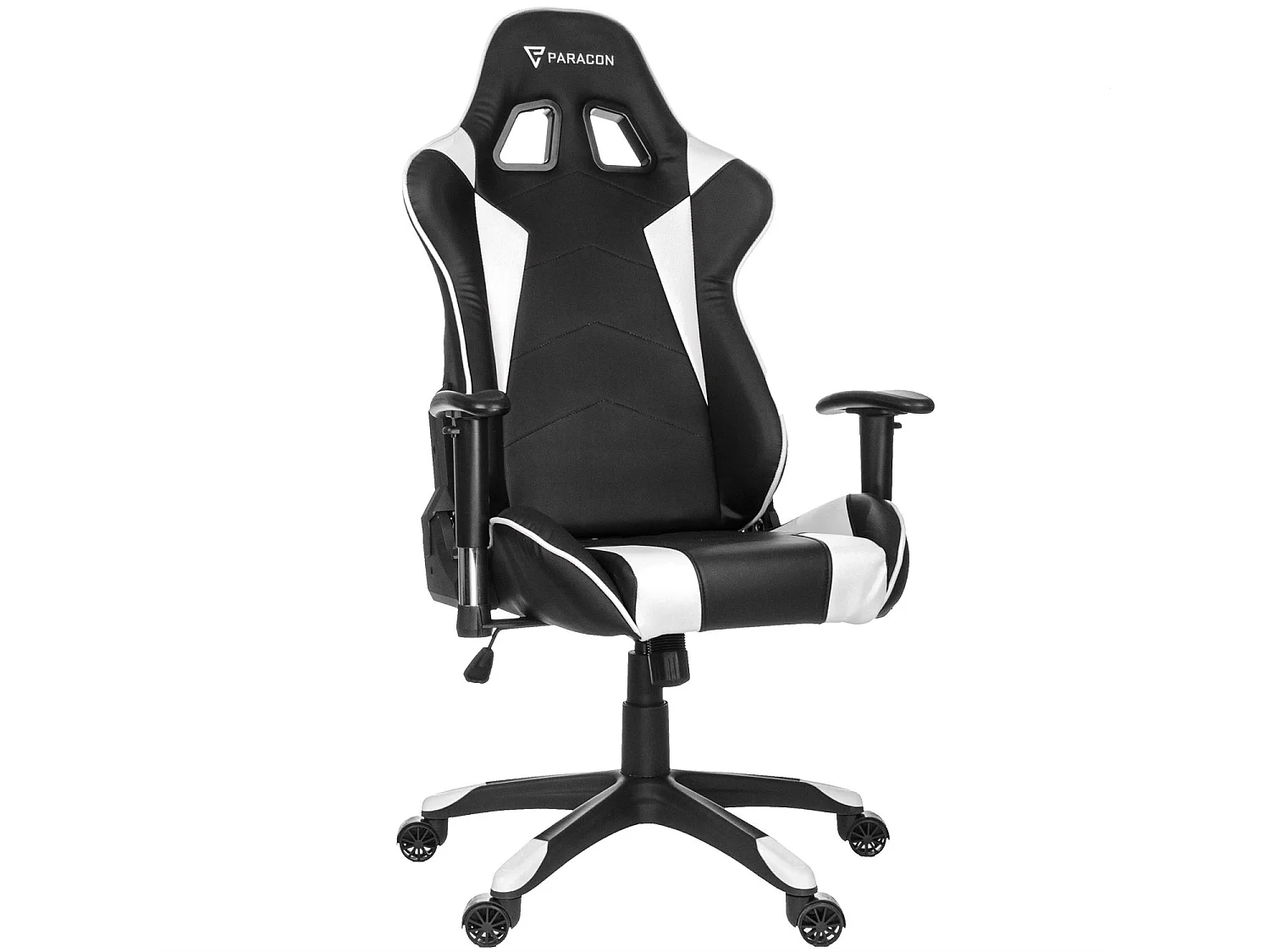 Paracon Knight Fauteuil de gamer avec oreiller cervical et soutien lombaire, blanc.
