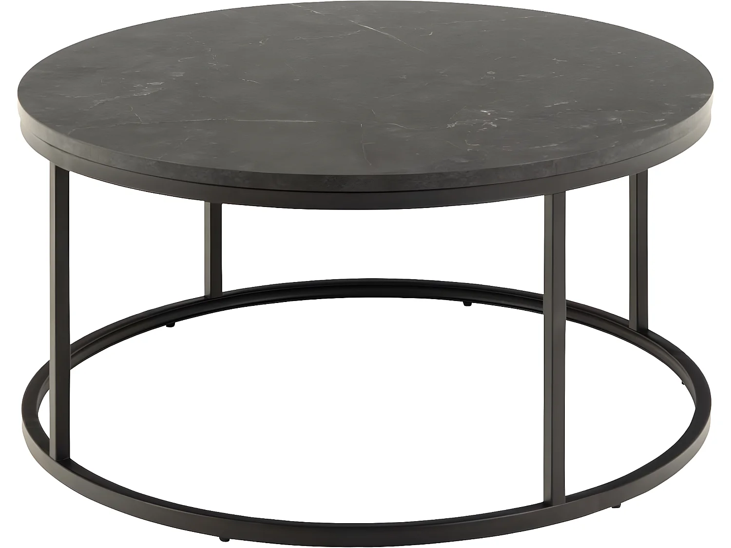 Spiro Couchtisch Ø80cm Marmor schwarz.