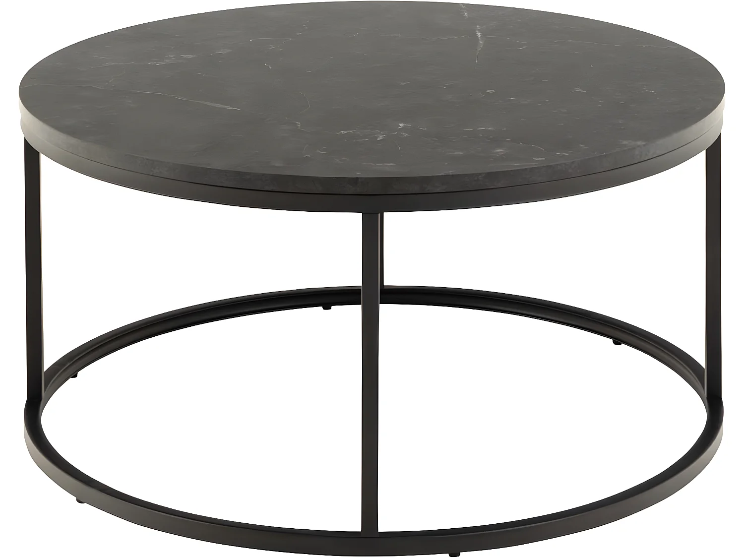 Spiro Couchtisch Ø80cm Marmor schwarz.