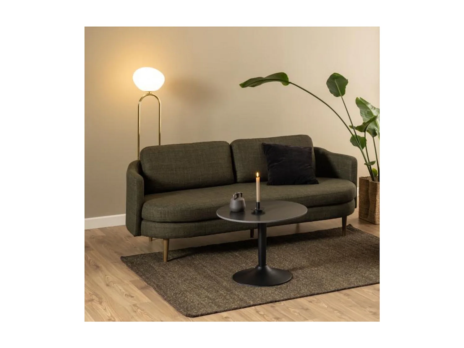 Malta table basse Ø60cm céramique noir.