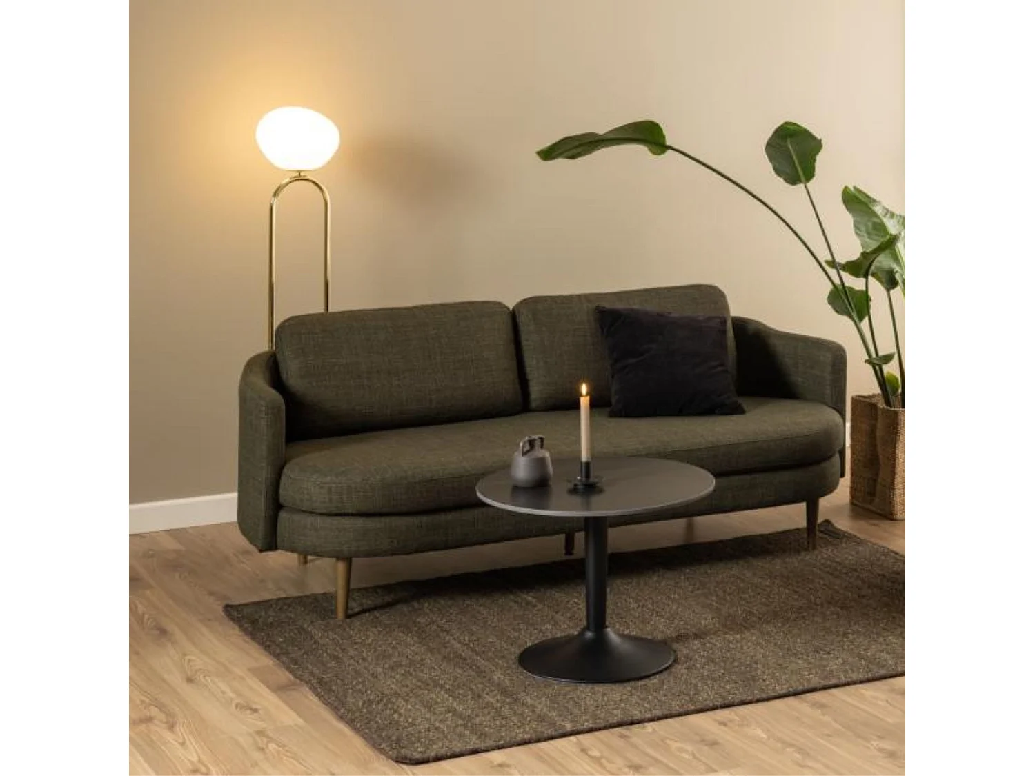 Mitol salontafel Ø60cm keramiek zwart.