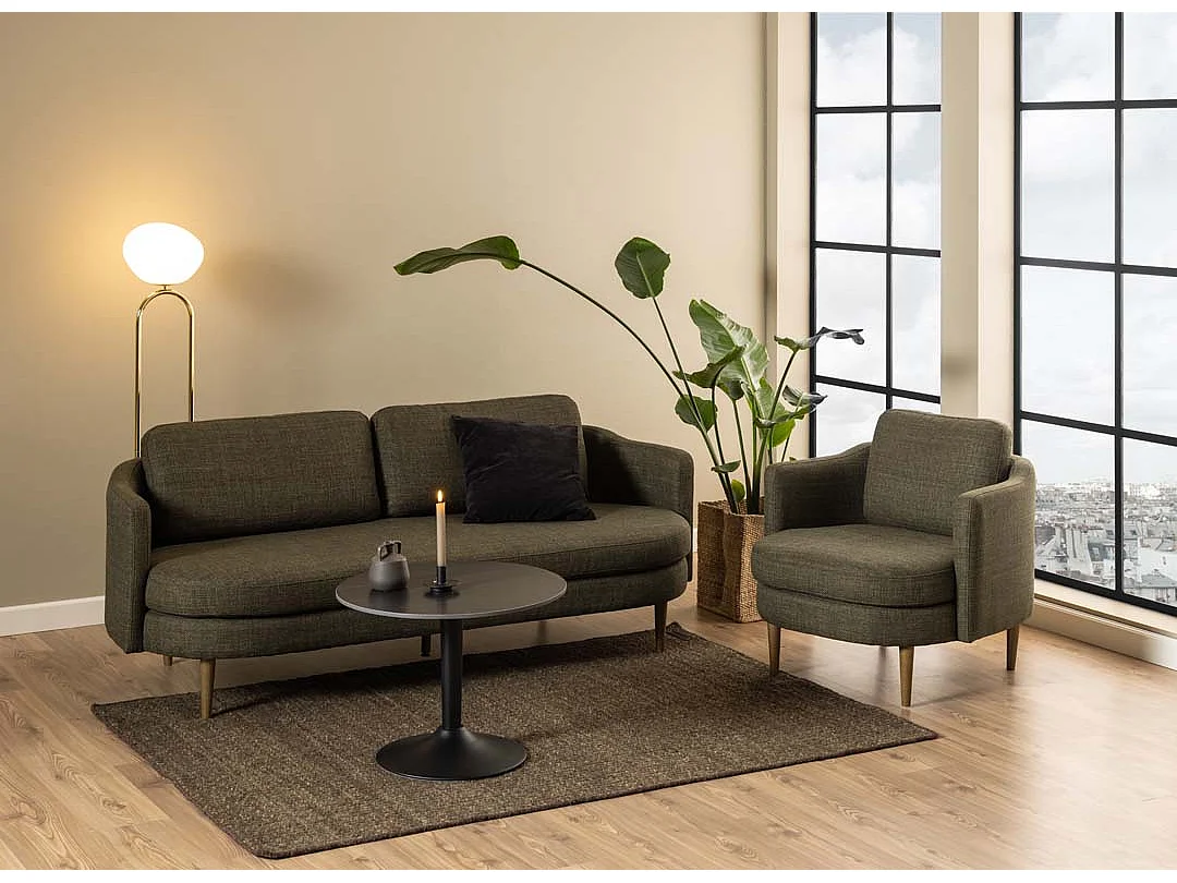 Mitol salontafel Ø60cm keramiek zwart.