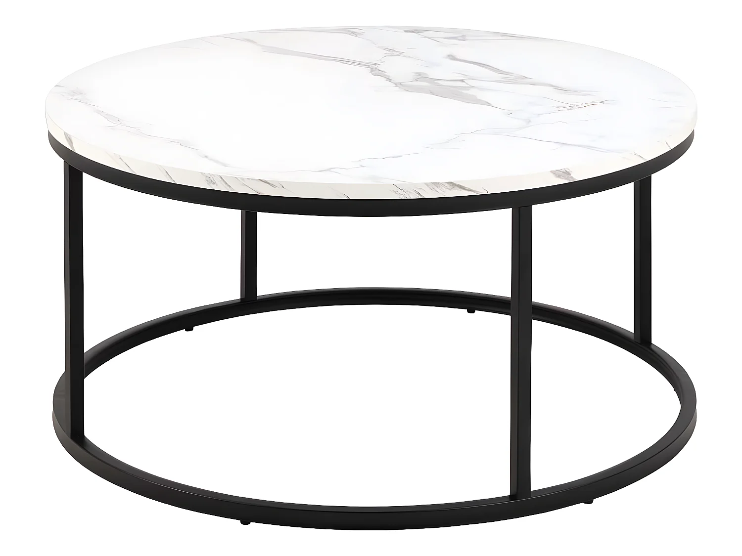 Spiro table basse Ø80cm marbre blanc.