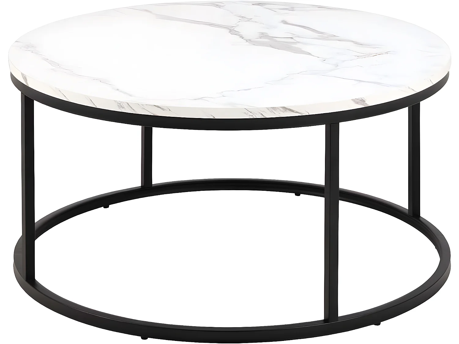 Spiro table basse Ø80cm marbre blanc.